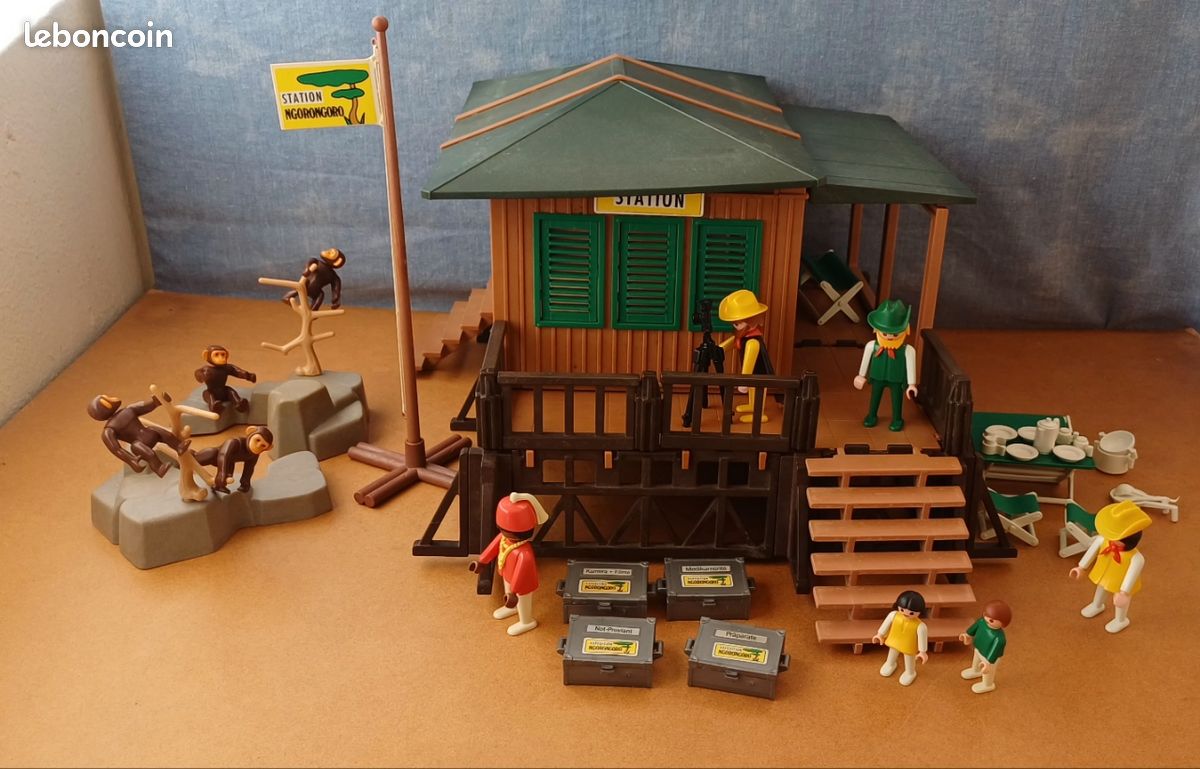 PLAYMOBIL Safari (P310) Tetto Tripla Pendenza Ngorongoro Per 3433 &amp; Ospedale 3432 - Rotto/Usato