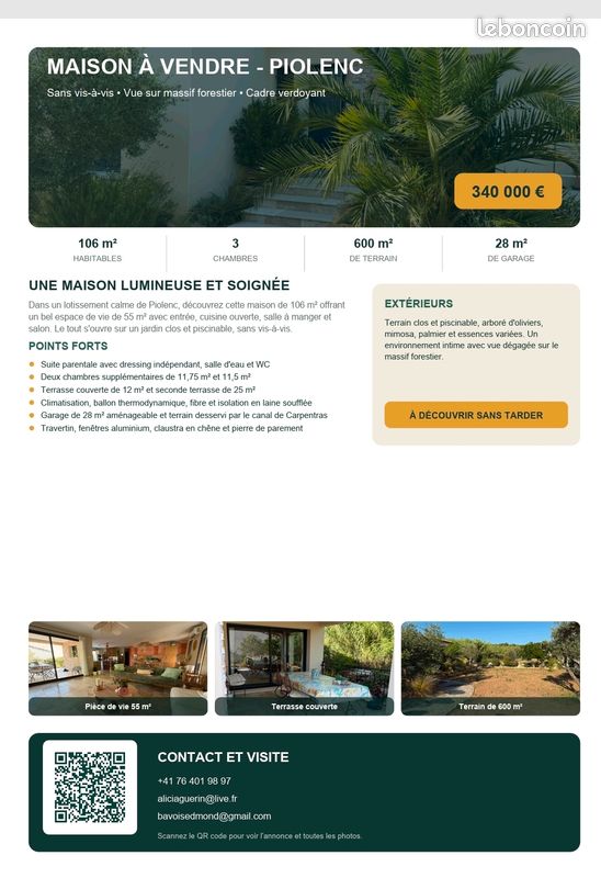 Maison 4 pièces 106 m² · à Piolenc · 106 m² · 340 000 €