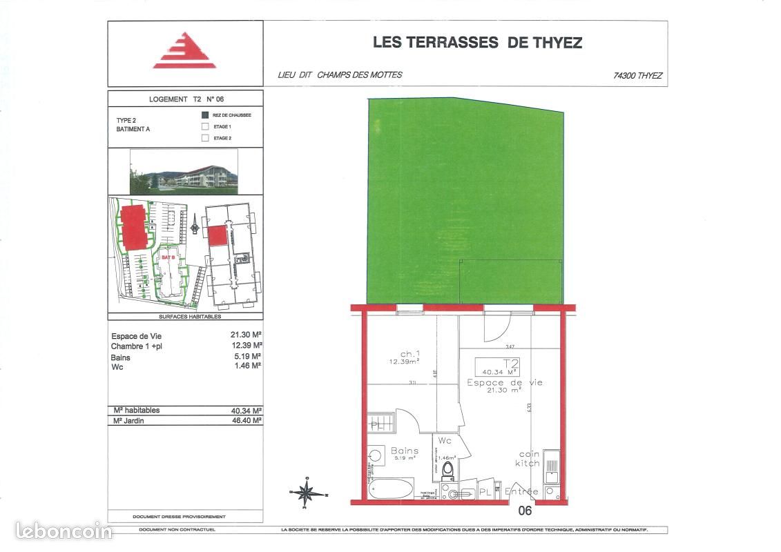 Appartement 2 pièces 40 m² · à Thyez · 40 m² · 551 €