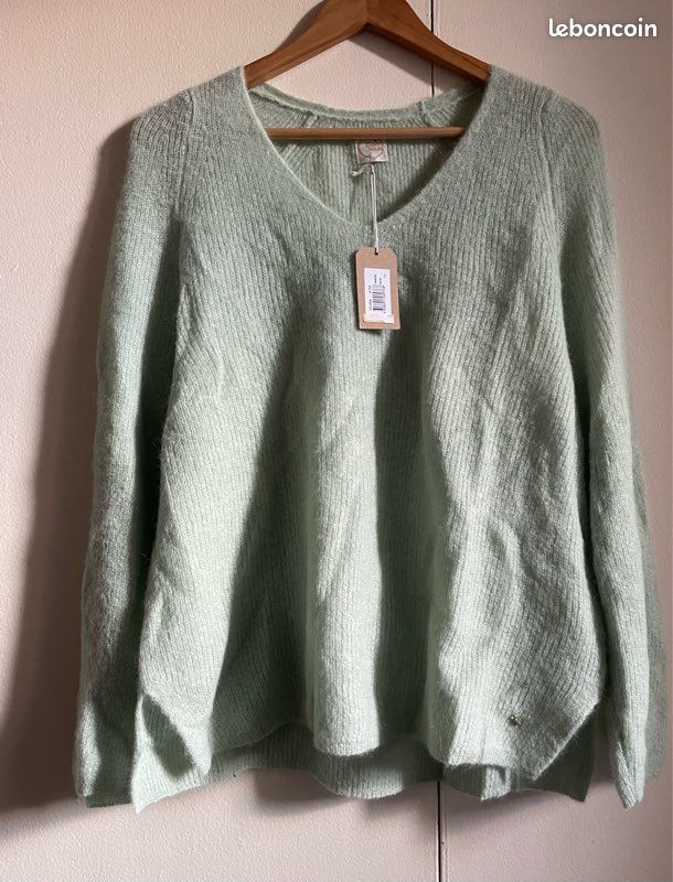 Pull Fin En Soie 100% Vert Amande - Taille 42/44 - Marque Gerry Weber - Neuf Sans étiquettes