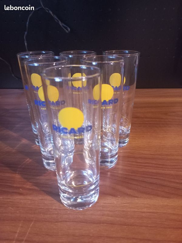 6 verres tube ricard neufs (image 1)