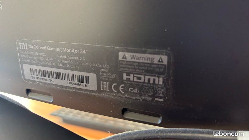 Écran Xiaomi Mi Curved Gaming Monitor 34" – Excellent état (image 4)