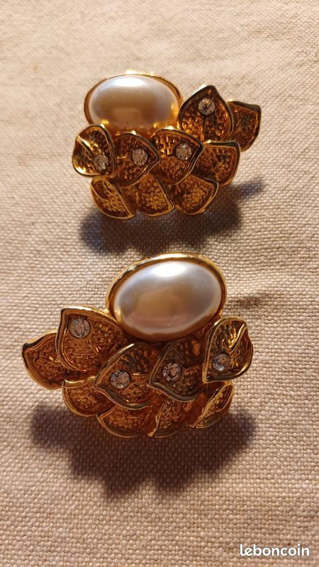 Boucles d'oreilles vintage avec perle - France