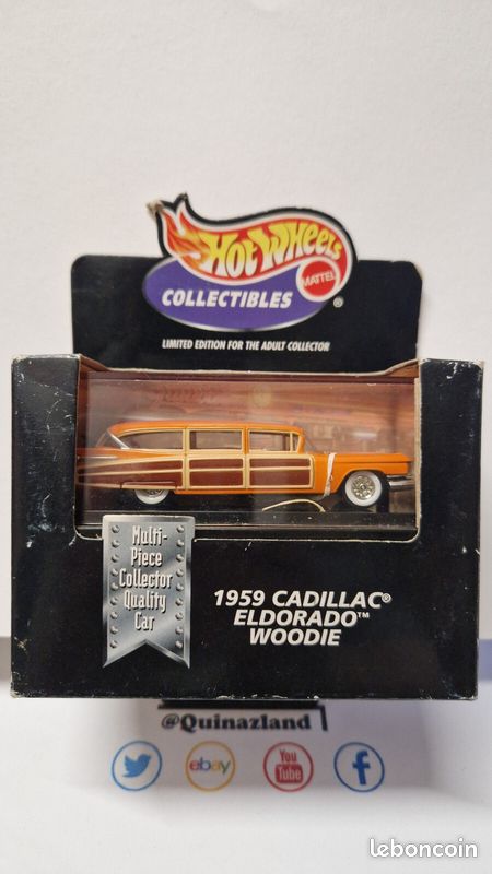 Hot Wheels 1959 Cadillac Eldorado Woodie – Cool Collectible 2000, Carte Un Peu Usée Mais Blister Fermé !