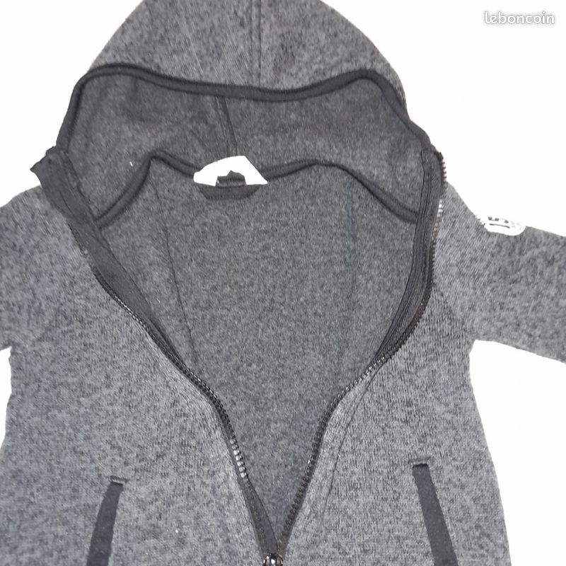 Veste Chaude Mi-saison Garçon - Noir Et Gris Chiné - Taille 16-17 Ans (176) - Marque C&A - Comme Neuve