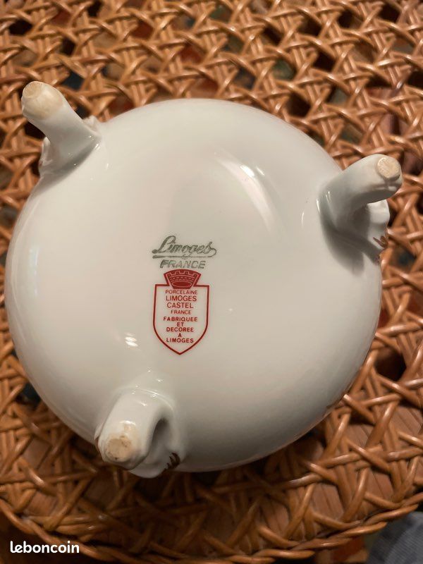 Bonbonnière en porcelaine de limoges diamètre 13 - haut 9 (image 6)