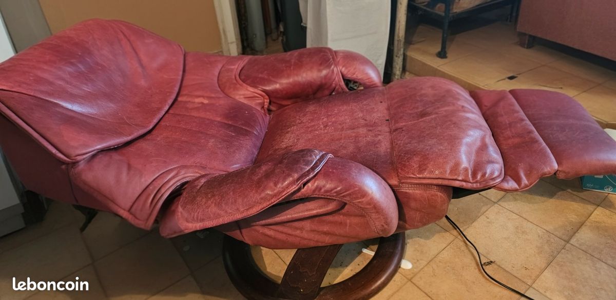 Fauteuil relax en cuir avec aide au relevage (image 5)