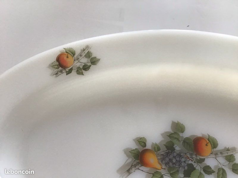 PLAT OVALE À FOUR ARCOPAL DECOR DE FRUITS
