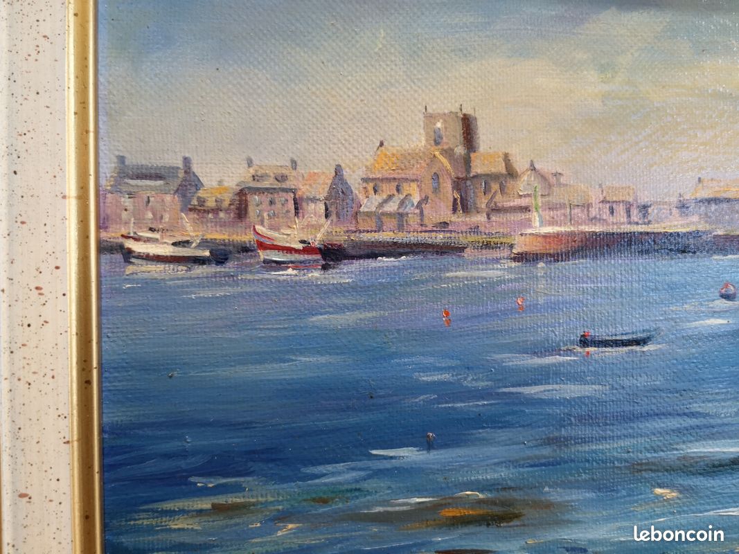 Huile sur toile – Port de Barfleur (Normandie) par Annick Boulanger Selle (image 2)