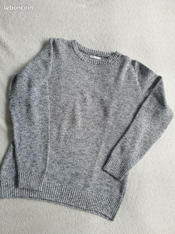 Pull homme L noir et blanc (image 1)