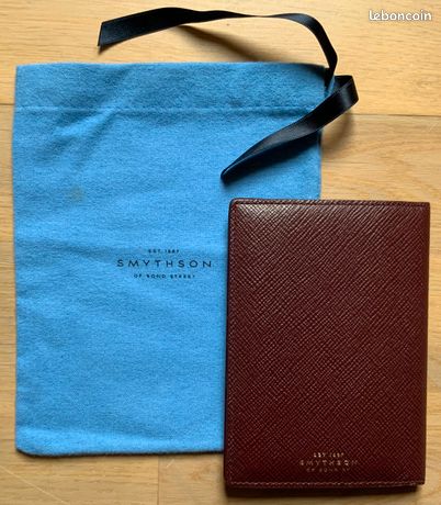 Porte-Passeport Vintage En Cuir Souple Noir Smythson Of Bond Street - Occasion