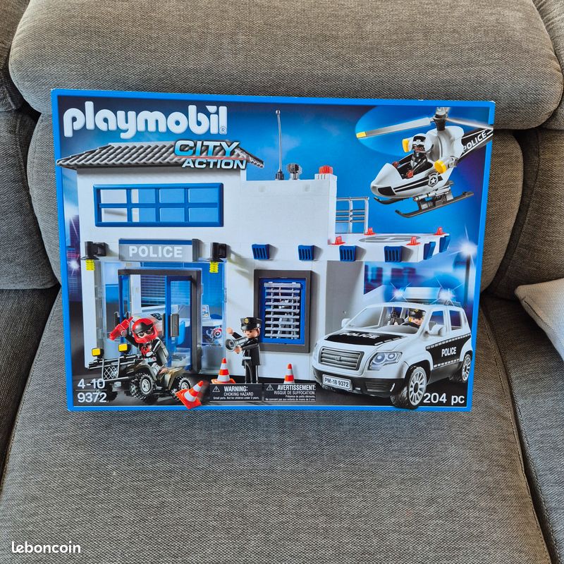 Playmobil 9372 City Action : Poste de police et véhicules - Jeux et