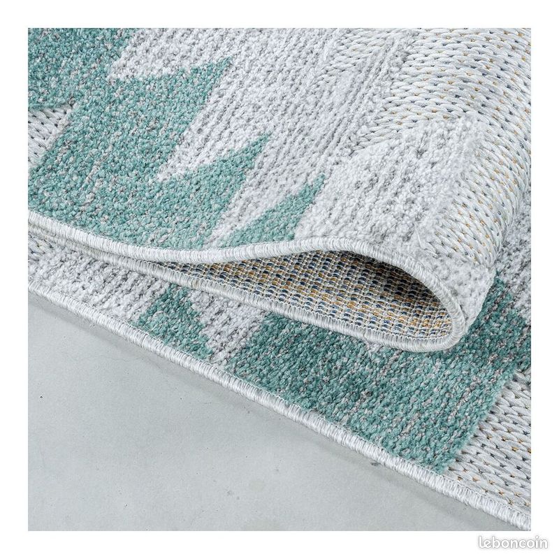 Tapis bleu extérieur et intérieur kilim Taro Bleu 80x250 (image 5)