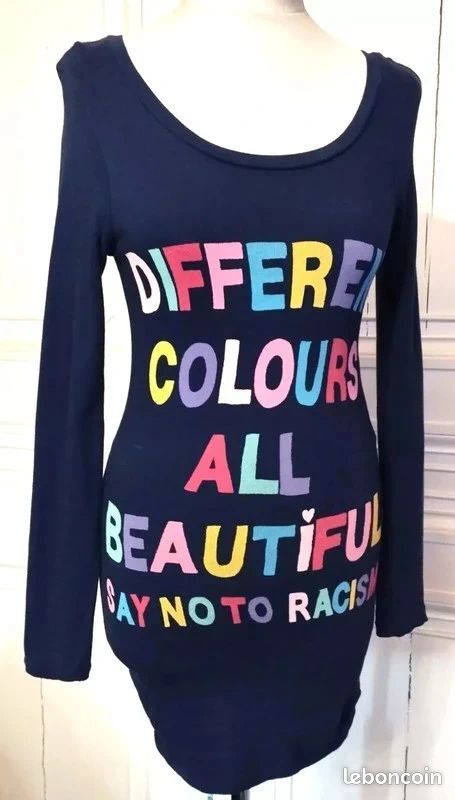 Robe T-shirt M&S Collection - Taille 10 - Couleur Navy Mix - Occasion En Très Bon état