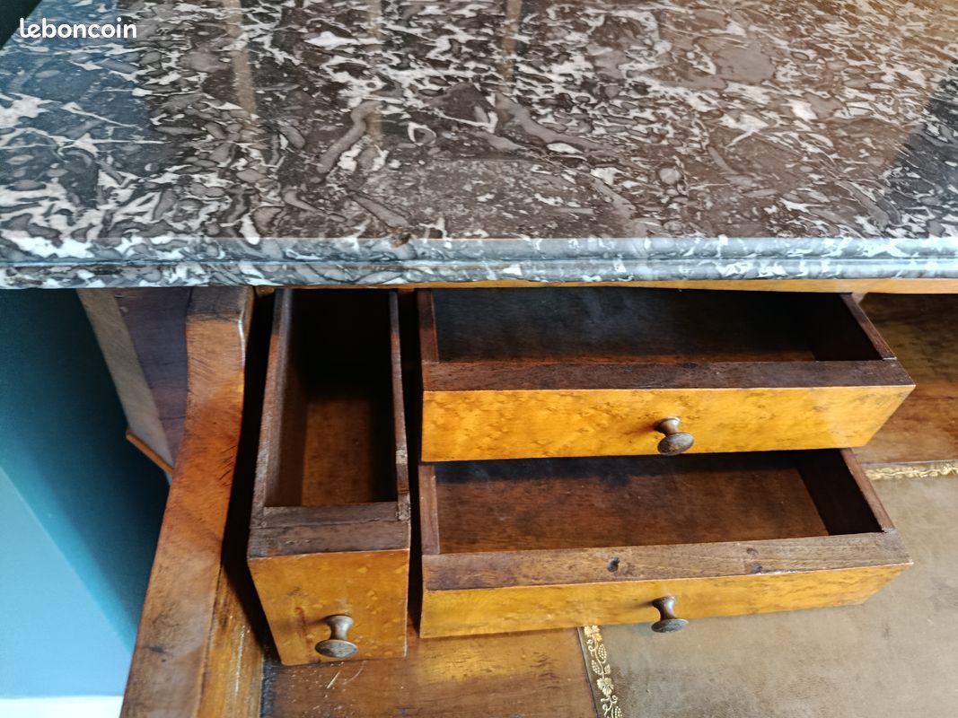 Commode secrétaire Louis-Philippe plateau en marbre (image 4)