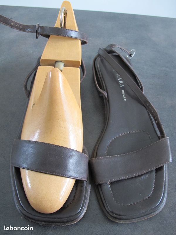 Chaussures marron avec brides ZARA (image 2)