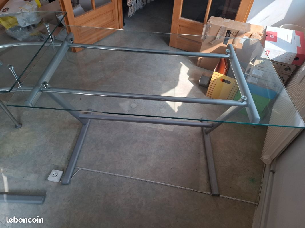 Beau bureau d'angle en verre (image 8)