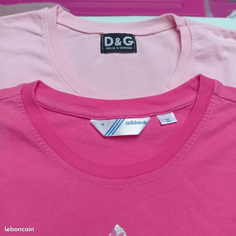2 t-shirts femme t :38/40 adidas et D&G (image 3)