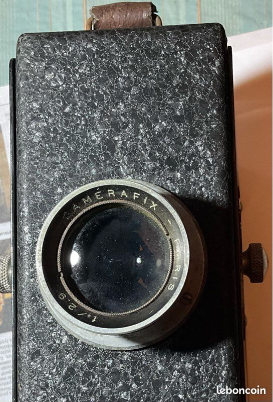 Projecteur De Diapositives Ancien Camerafix - Métal Noir Vintage #B836