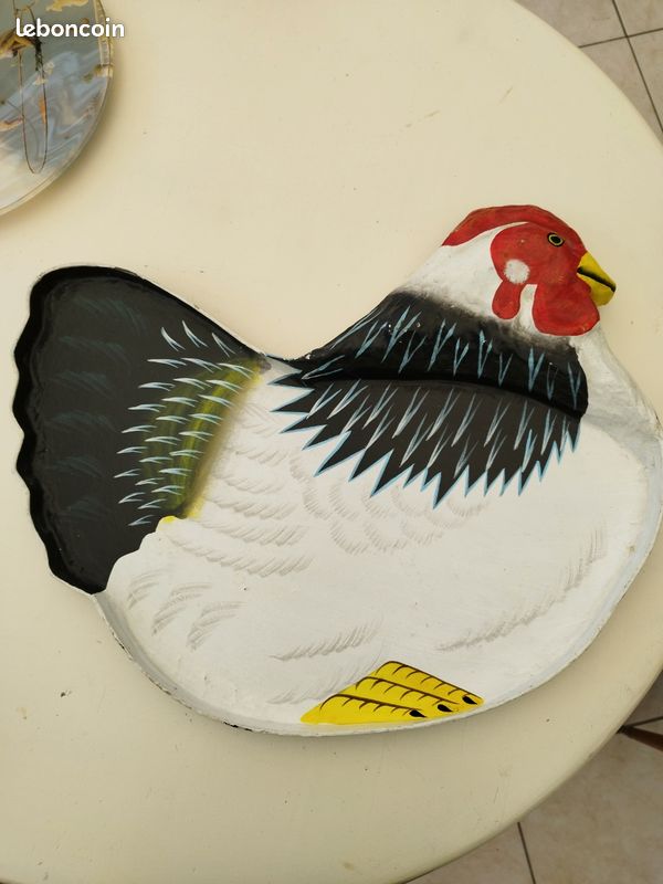 Plateau Ancien En Papier Mâché – Oiseau, Homard, Asiatique, Dorure, Numéro 6203 1/2, Noir
