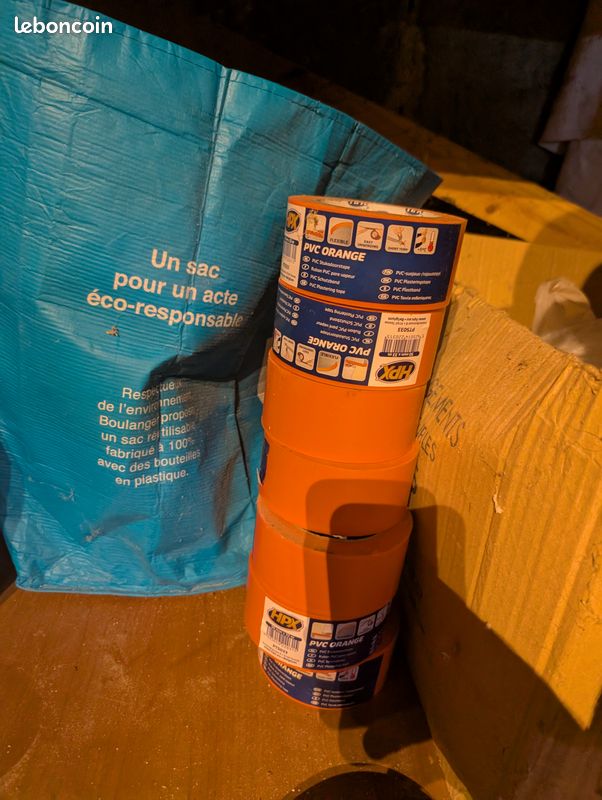 Ruban adhésif PVC orange bâtiment 75 mm x 33 m (image 3)