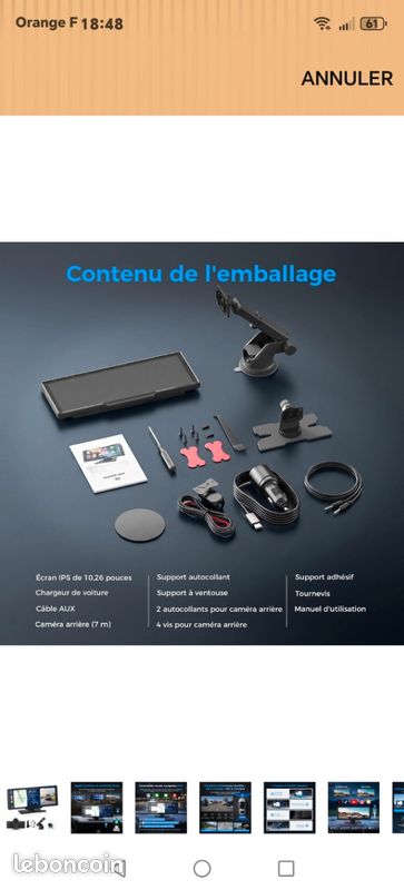 Écran 10 pouces AppleCarplay Android Auto neuf (image 2)
