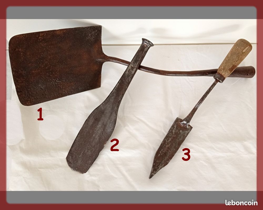 Outil ancien lots de 3 burins fendoirs écarteurs en fer forgés