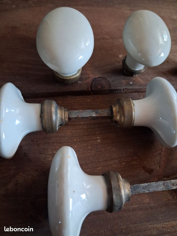 Lot de poignées de porte ovale porcelaine (image 4)