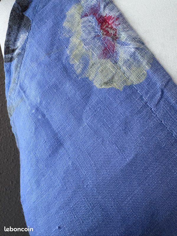 Robe d'été sans manches Made In Italy 100 % lin à fleurs Taille 38/40 (M/L) (image 5)