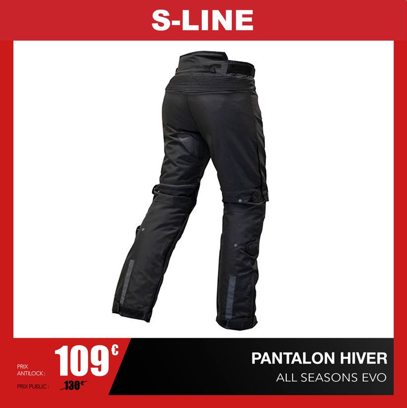 Pantalon All Seasons EVO étanche S-Line Homologué + Coques - Équipement moto