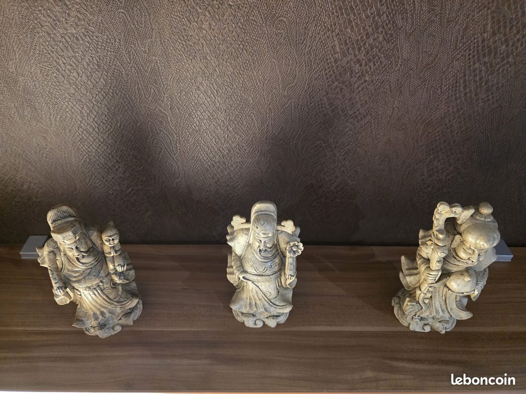 Lot de 3 statuettes vietnamiennes – Sagesse & décoration zen (image 3)