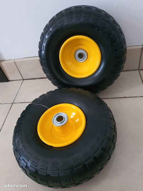 Lot de 2 roues de rechange de 20 cm pour chariot à gazon de Lot de 2 roues de rechange de 20 cm pour chariot à gazon de