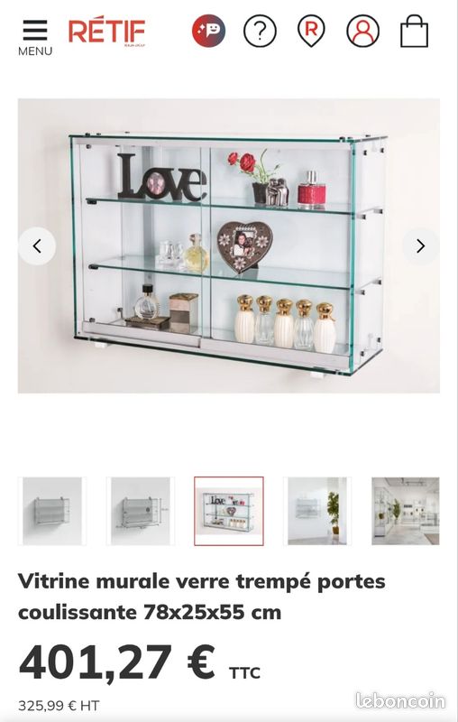 Vitrine verre trempé portes coulissante (image 3)
