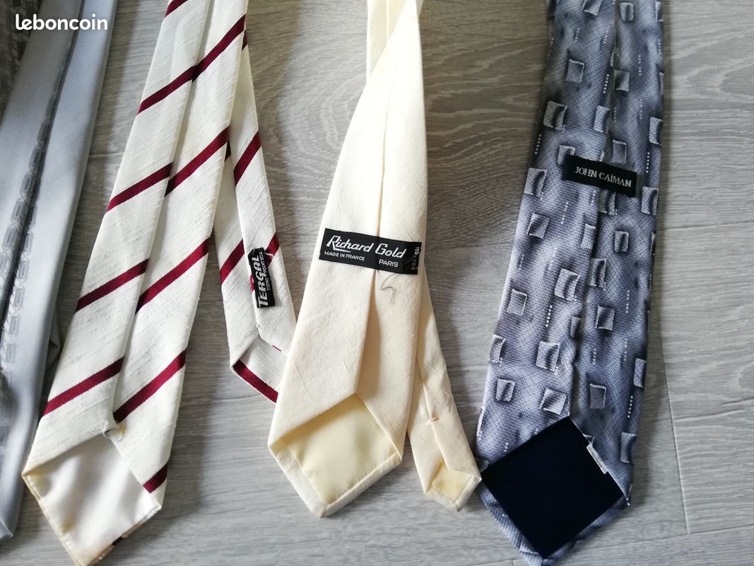 Lot De 9 Cravates Homme Vintage Terylene – Neuves Ancien Stock, Sans étiquette