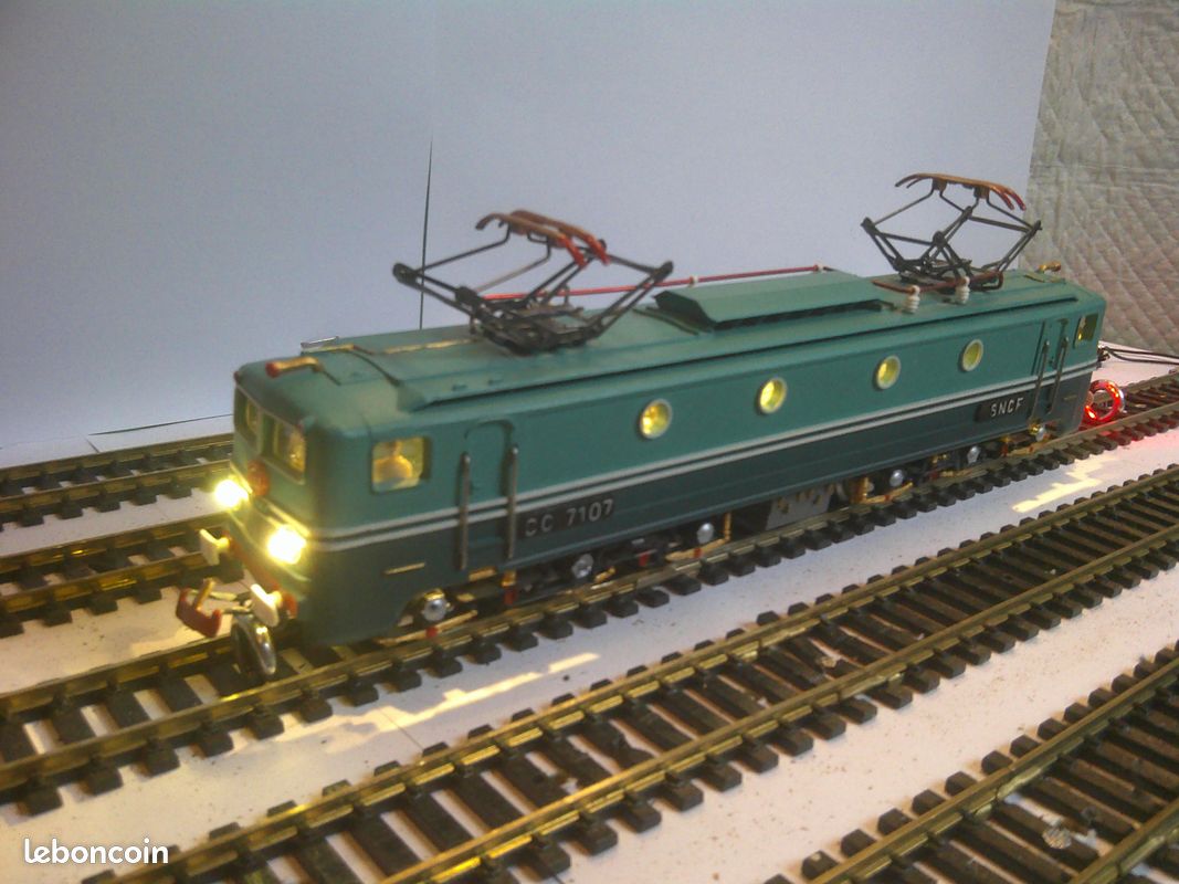 Locomotive Jouef CC 7107 - Vert Clair - Testée - Occasion