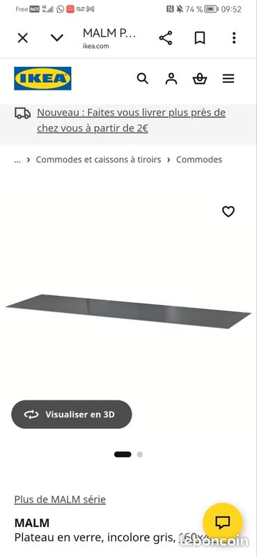 Plateau de verre ikea blanc-noir (160×48)20-(80×48)10 (image 4)