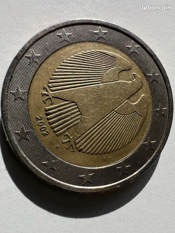 Pièce De 1 Euro Allemagne 2002 - Bi-métallique, Frappe F (Stuttgart), Rare Aigle
