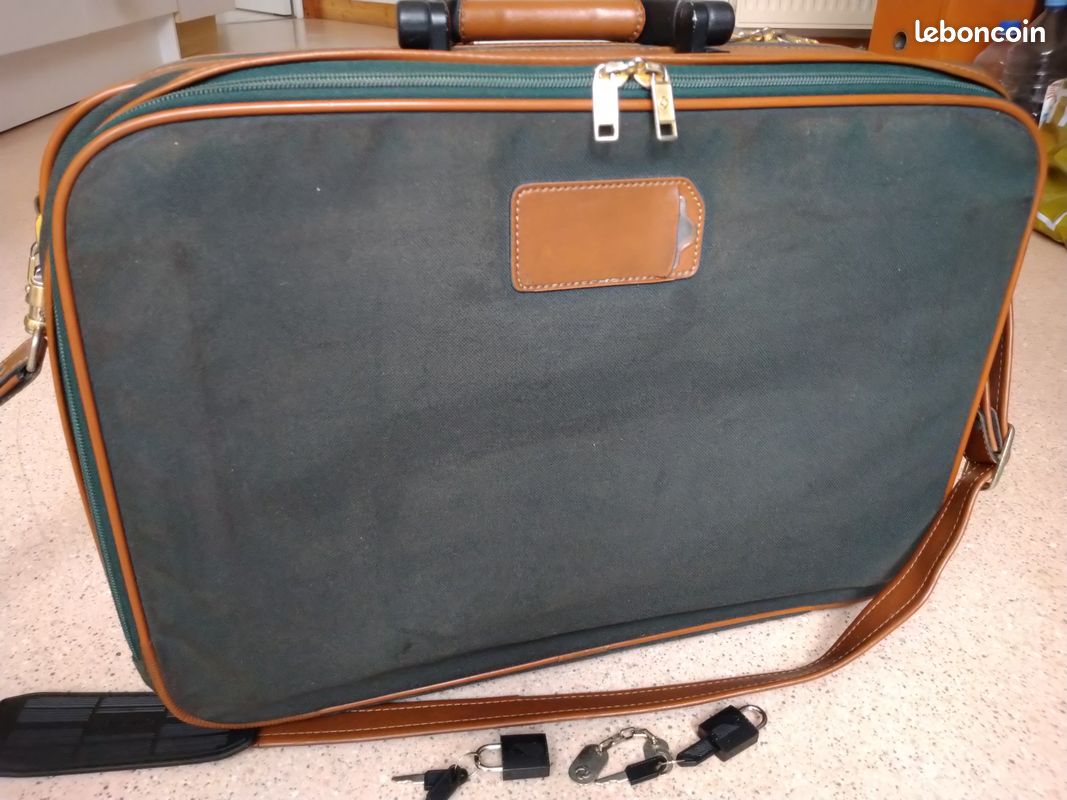 Sac De Costume Pliant & Mallette Samsonite Eureka - Occasion Très Bon État - Transporteur Vintage Vert