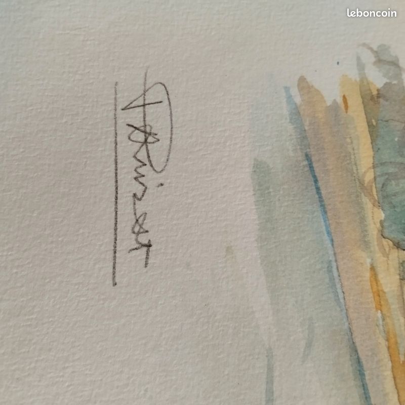 Lot 6 aquarelles originales "paysages de provence"signées Bruno Parizat 33x51cm (image 6)