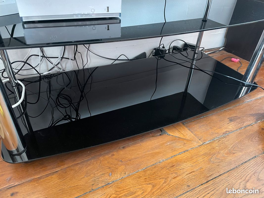 URGENT - Meuble TV noir en verre (image 3)
