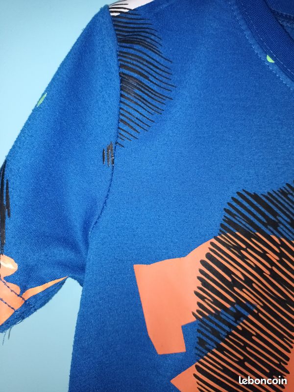 T-shirt mc bleu bariolé en 8 ans (mam33133) (image 3)