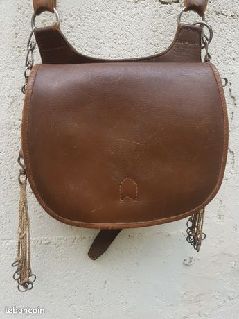 Gibecière chasse ancienne en cuir - Collection