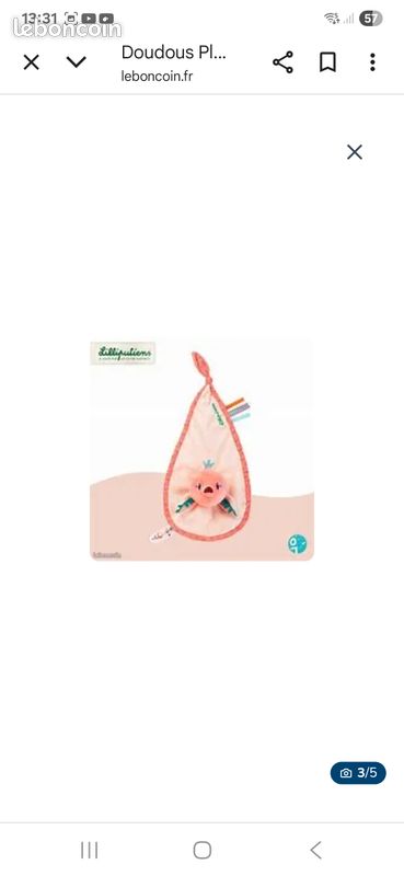 Doudou plat Liliputiens NEUF (image 1)