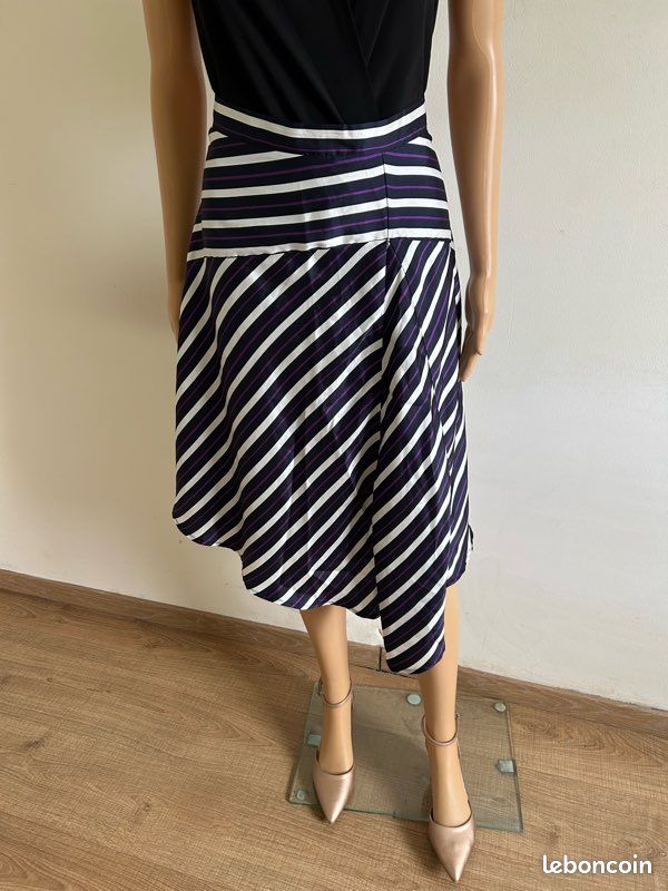 Jupe rayée asymétrique Morgan taille 38 jamais portée (taille petit) (image 1)