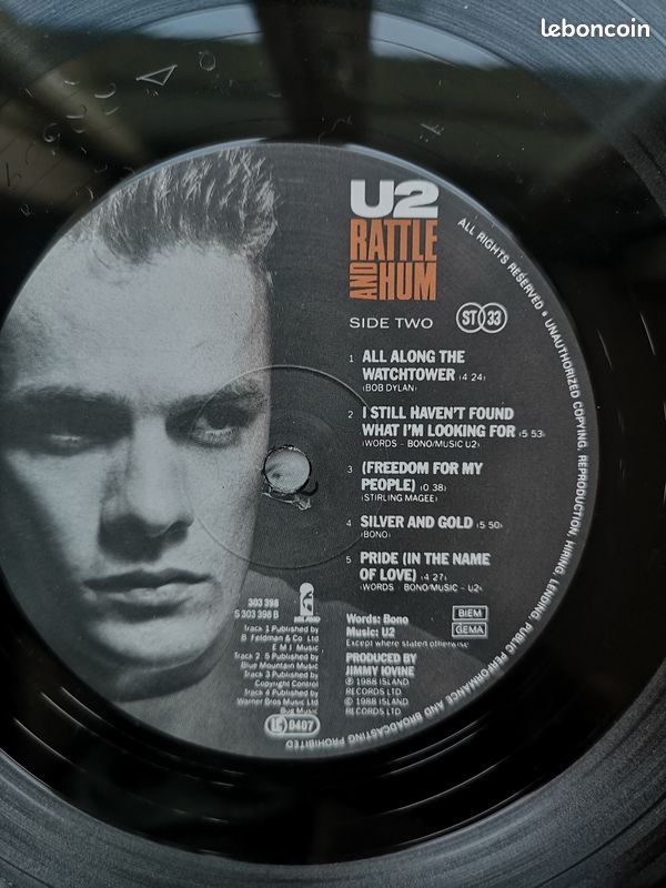 U2 Rattle And Hum 2 x Vinyles (image 7)