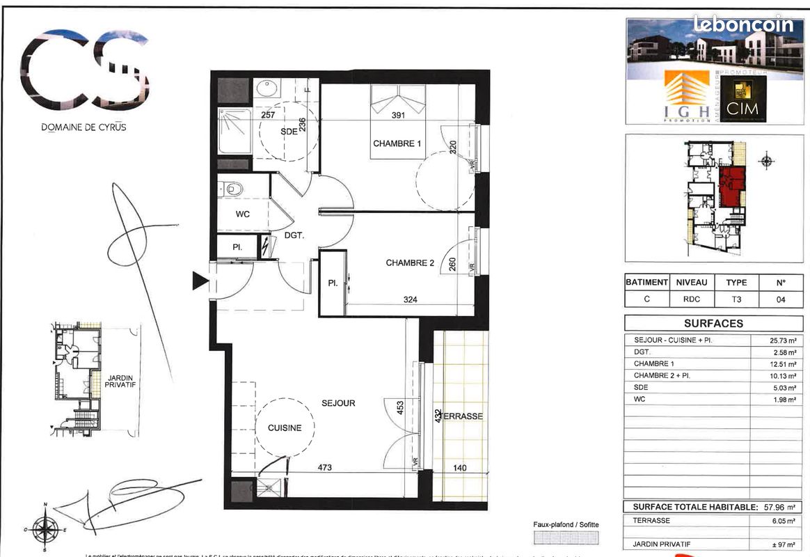 Appartement 3 pièces 58 m² · à Tours · 58 m² · 802 €