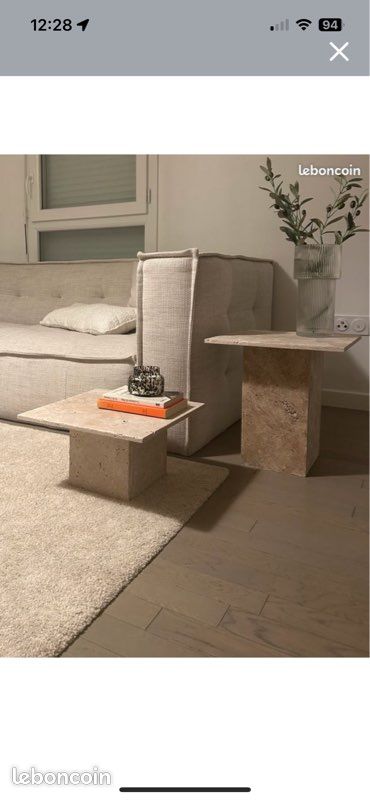 Lot table gigogne travertin (image 1)