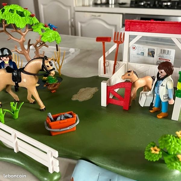 Cheval Et Personnage Playmobil 6147 - Figurine Ferme D'occasion