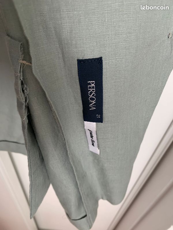 Veste Blazer 100% Lin Manches Courtes Vintage (image 4)