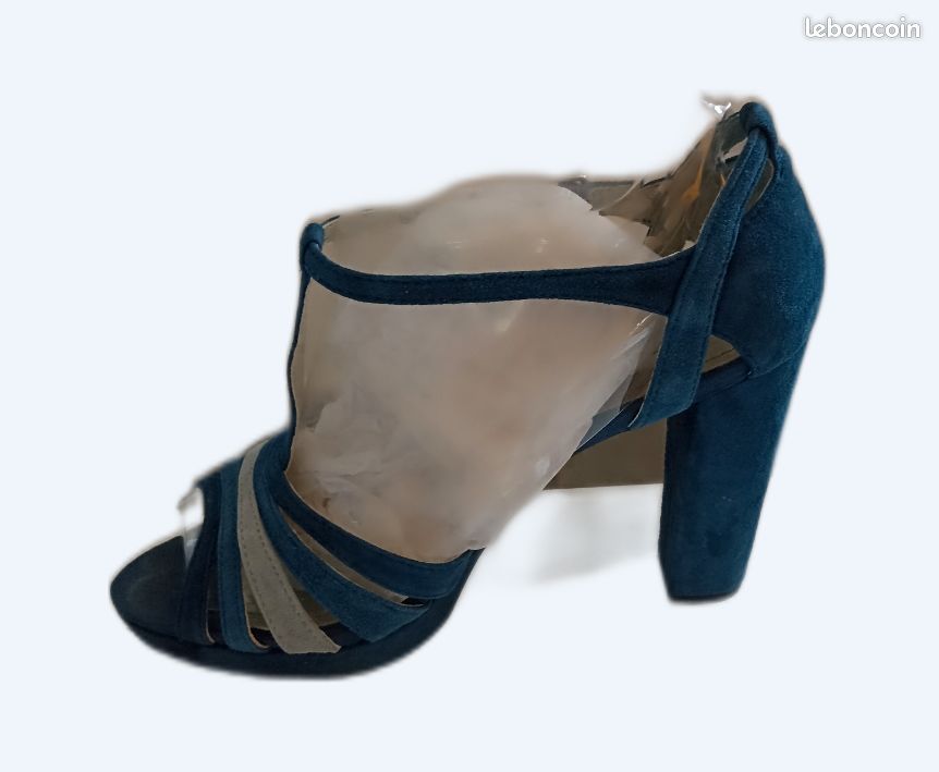 Sandales talons hauts bleu canard Geox (image 1)